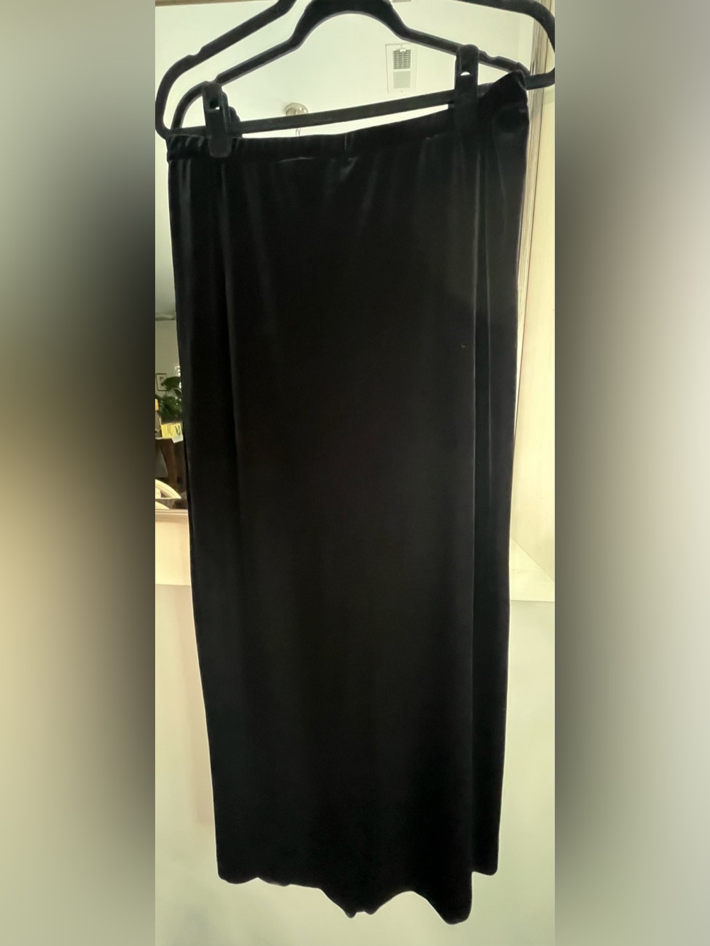 Vintage Alex Evenings Black Maxi Skirt Satin Covered Buttons Fishtail Size 8